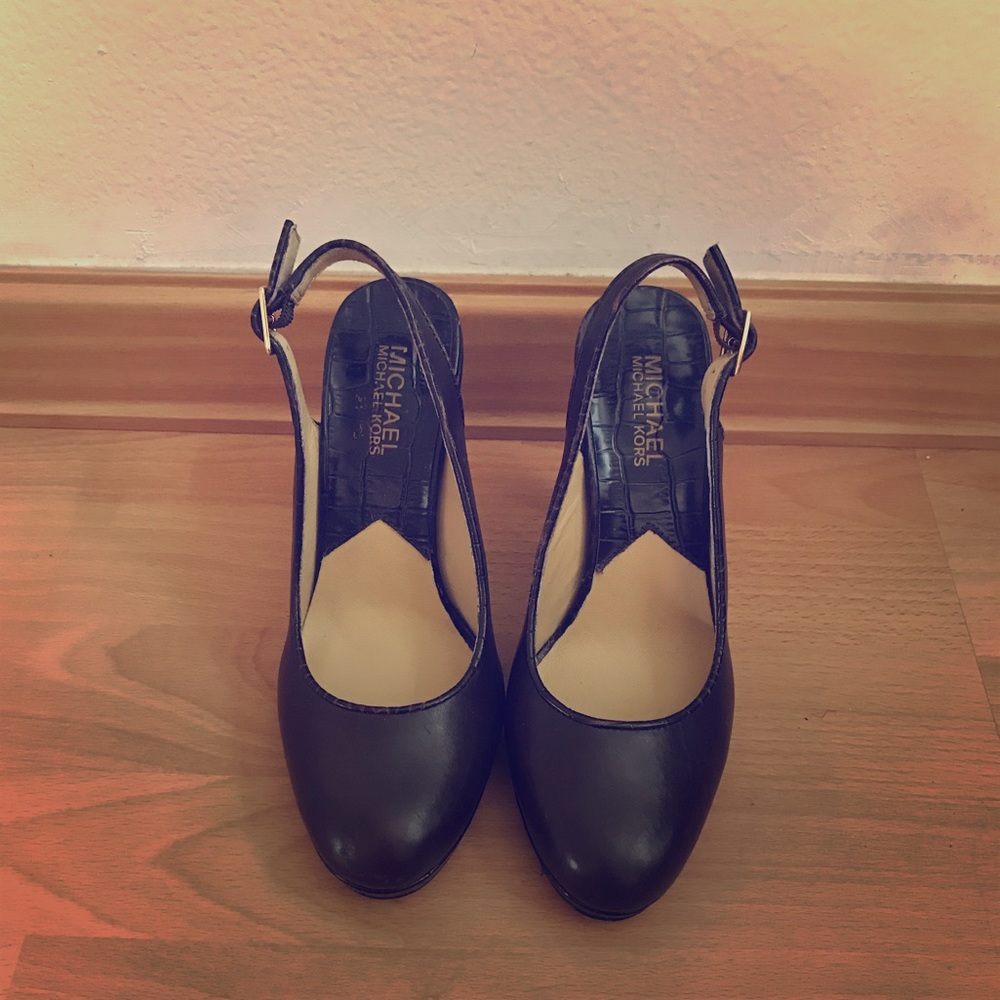 Michael Kors Dark Brown Slingback Pumps